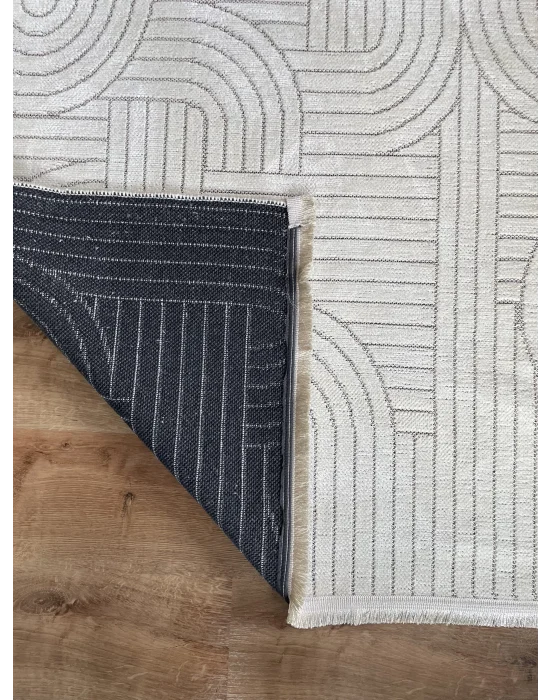 Destan Halı Dokuma Pamuk Taban Kaydırmaz Model Bodo Gri