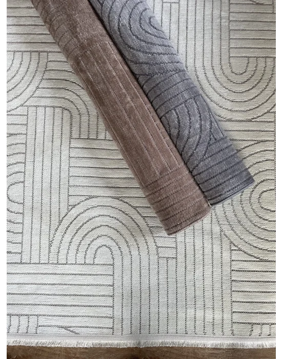 Destan Halı Dokuma Pamuk Taban Kaydırmaz Model Bodo Gri