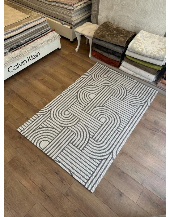 Destan Halı EU4 Sisal Bordürlü Çerçeveli Jüt Sisal Modern Makinada Yıkanabilir Halı