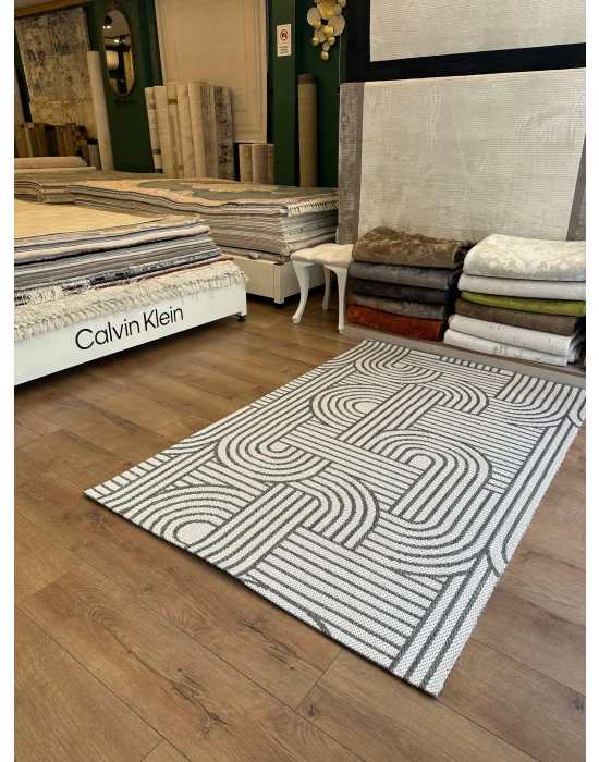 Destan Halı EU4 Sisal Bordürlü Çerçeveli Jüt Sisal Modern Makinada Yıkanabilir Halı