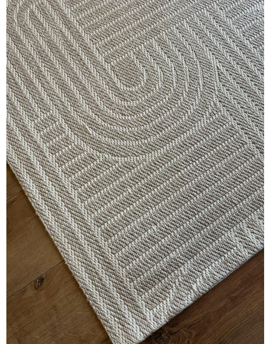 Destan Halı EU8 Sisal Bordürlü Çerçeveli Jüt Sisal Modern Makinada Yıkanabilir Halı