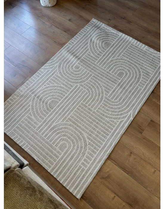 Destan Halı EU8 Sisal Bordürlü Çerçeveli Jüt Sisal Modern Makinada Yıkanabilir Halı