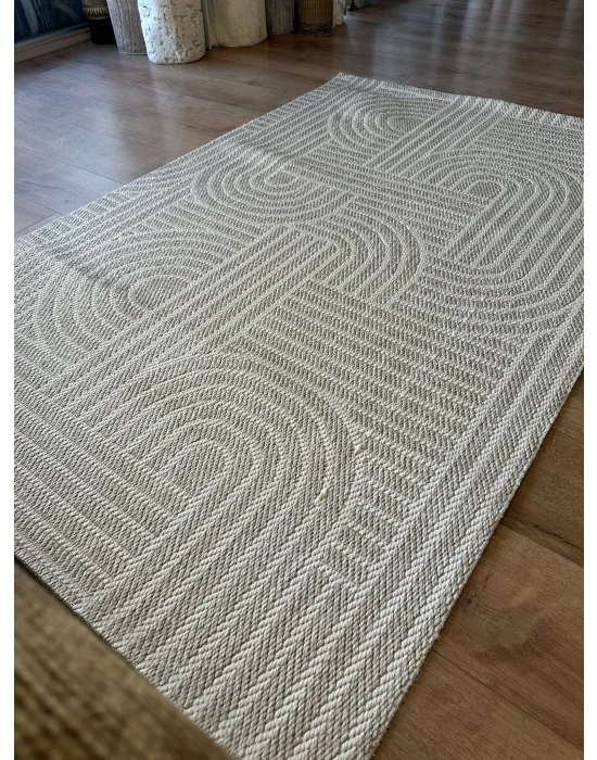 Destan Halı EU8 Sisal Bordürlü Çerçeveli Jüt Sisal Modern Makinada Yıkanabilir Halı