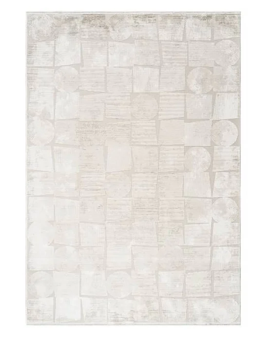 Destan Halı Luster Robot Süpürgeye Uygun Modern Desenli Kolay Temizlenebilir Salon Halısı 3503A BEJ