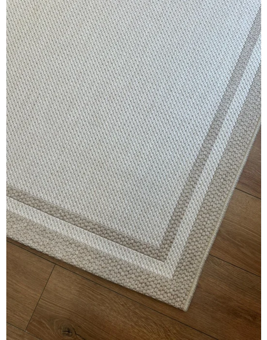 Destan Halı Sisal 03 Bordürlü Özel Ölçü Tam Çerçeveli Jüt Sisal Modern Halı