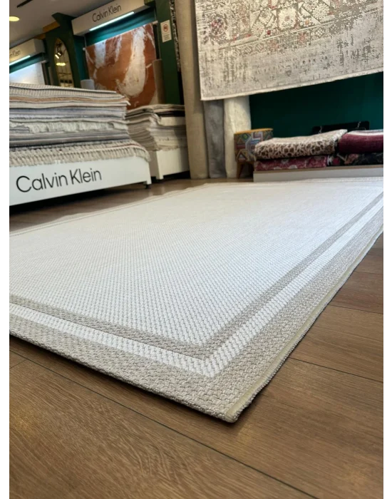 Destan Halı Sisal 03 Bordürlü Özel Ölçü Tam Çerçeveli Jüt Sisal Modern Halı