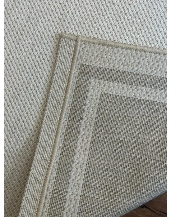 Destan Halı Sisal 03 Bordürlü Özel Ölçü Tam Çerçeveli Jüt Sisal Modern Halı