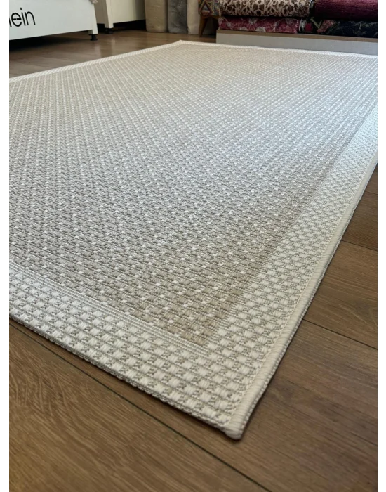 Destan Halı Sisal 04 Bordürlü Özel Ölçü Tam Çerçeveli Jüt Sisal Modern Halı
