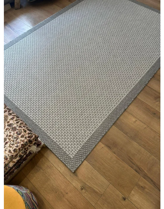 Destan Halı Sisal 06 Bordürlü Özel Ölçü Tam Çerçeveli Jüt Sisal Modern Halı