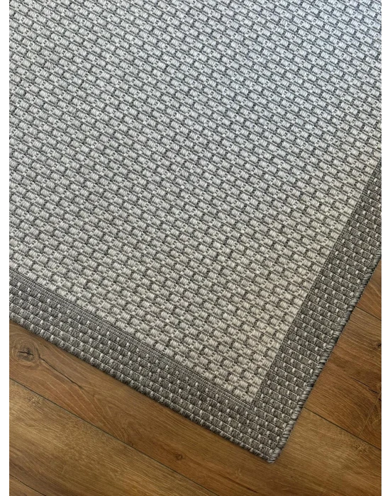 Destan Halı Sisal 06 Bordürlü Özel Ölçü Tam Çerçeveli Jüt Sisal Modern Halı