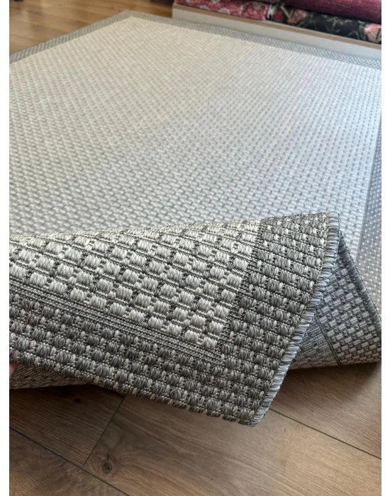 Destan Halı Sisal 06 Bordürlü Özel Ölçü Tam Çerçeveli Jüt Sisal Modern Halı