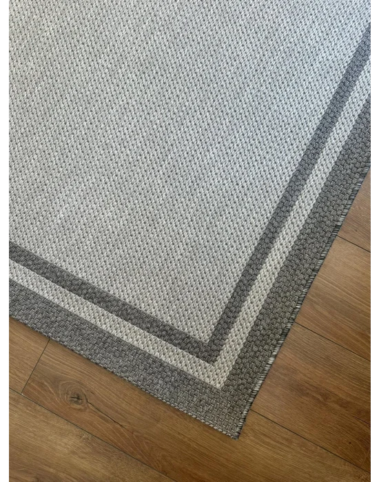 Destan Halı Sisal 02 Bordürlü Özel Ölçü Tam Çerçeveli Jüt Sisal Modern Halı