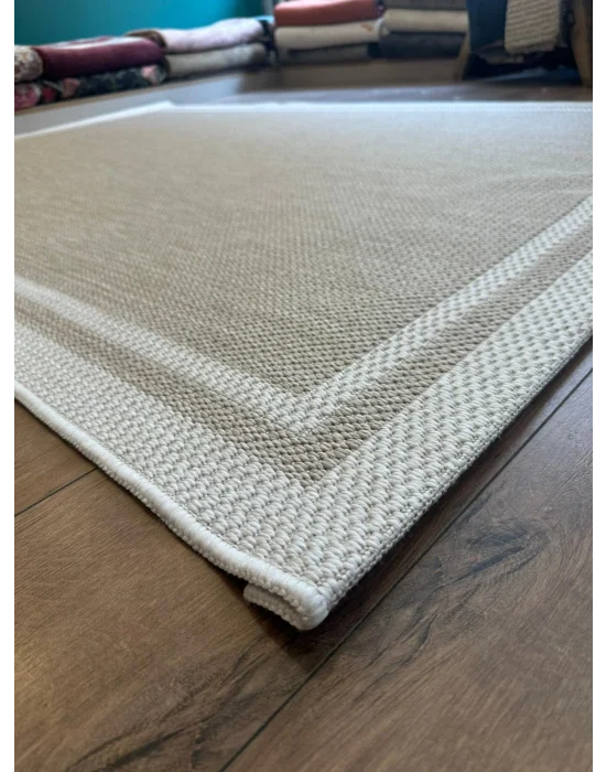 Destan Halı Sisal 01 Bordürlü Özel Ölçü Tam Çerçeveli Jüt Sisal Modern Halı
