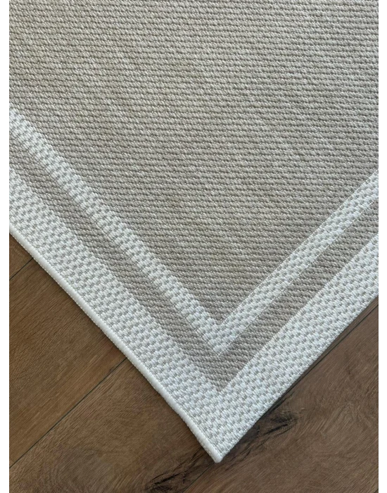 Destan Halı Sisal 01 Bordürlü Özel Ölçü Tam Çerçeveli Jüt Sisal Modern Halı