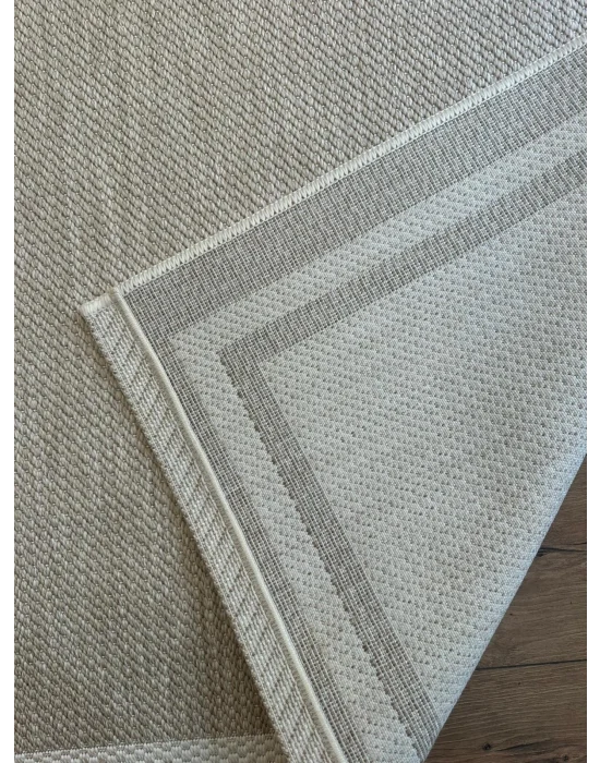 Destan Halı Sisal 01 Bordürlü Özel Ölçü Tam Çerçeveli Jüt Sisal Modern Halı