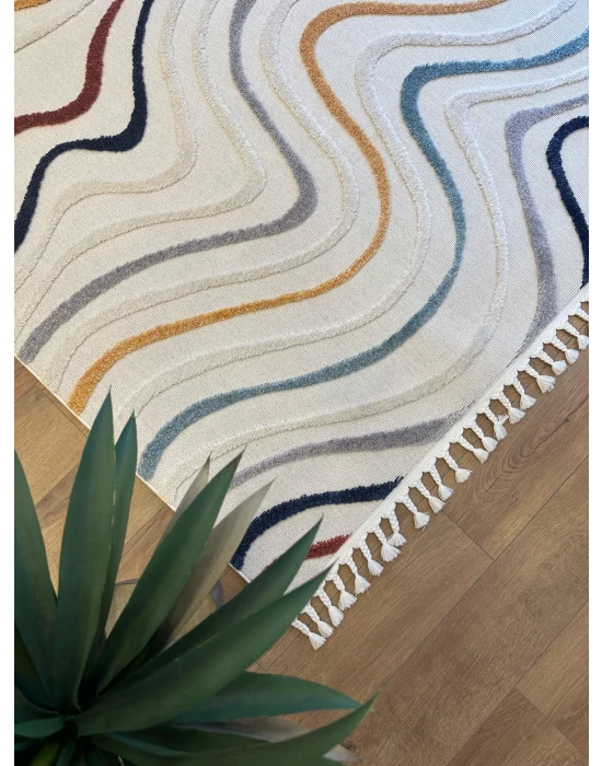 Destan Halı Sumatra 350 Master Karışık Renkli Bohem Salon-oturma Odası Halısı Iskandinav Desenli