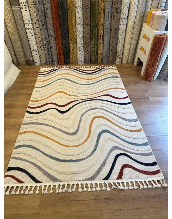 Destan Halı Sumatra 350 Master Karışık Renkli Bohem Salon-oturma Odası Halısı Iskandinav Desenli