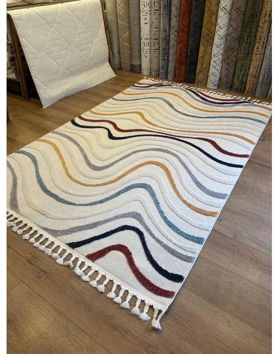 Destan Halı Sumatra 350 Master Karışık Renkli Bohem Salon-oturma Odası Halısı Iskandinav Desenli