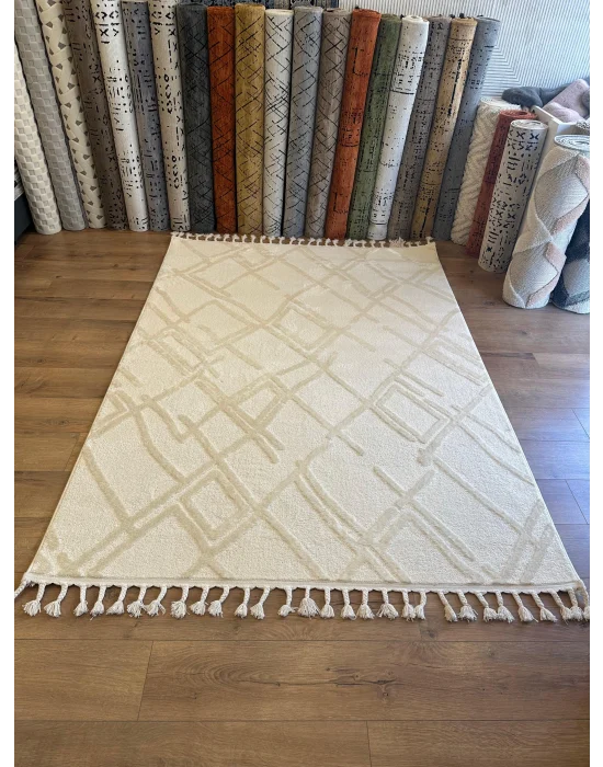 Destan Halı Vogue 02 İskandinav Hav Toz Vermez Etnik Modern Makine Halısı