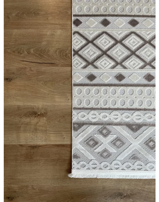 Destan Halı Zaragoza İnce Saten Dokuma Makinede Yıkanabilir Model Z-27 Vijon Bej