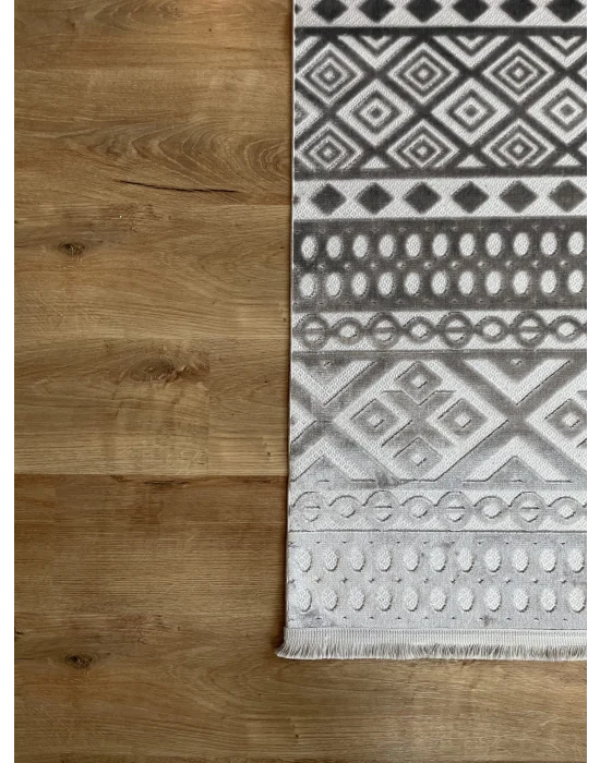 Destan Halı Zaragoza İnce Saten Dokuma Makinede Yıkanabilir Model Z-29 Antrasit