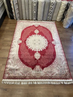 Destan Exclusive Modal İpek 120 Tarak Klasik Makine Halısı Kırmızı