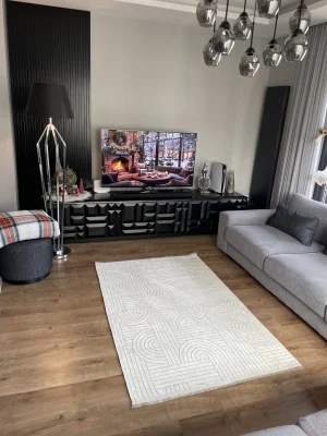 Destan Halı Dokuma Pamuk Taban Kaydırmaz Model Bodo Beyaz