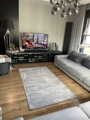 Destan Halı Dokuma Pamuk Taban Kaydırmaz Model Bodo Gri