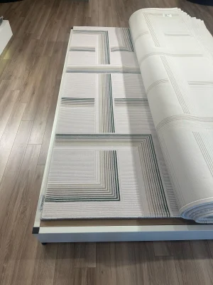 Destan Halı Glow Robot Süpürgeye Uygun Modern Desenli Kolay Temizlenebilir Salon Halısı 3463E Gri