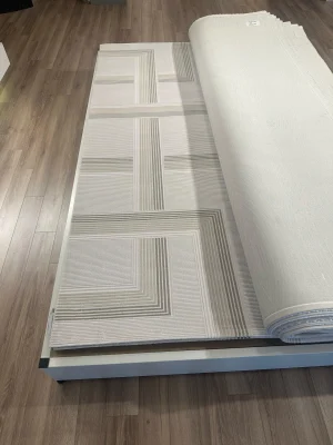 Destan Halı Glow Robot Süpürgeye Uygun Modern Desenli Kolay Temizlenebilir Salon Halısı 3463F Krem Bej