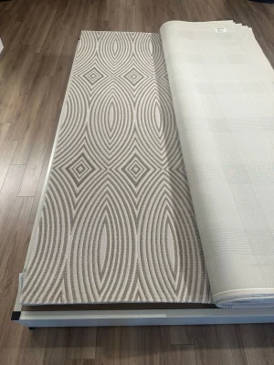 Destan Halı Glow Robot Süpürgeye Uygun Modern Desenli Kolay Temizlenebilir Salon Halısı 3465B Krem Vizon