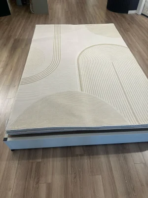 Destan Halı Glow Robot Süpürgeye Uygun Modern Desenli Kolay Temizlenebilir Salon Halısı 3466F Krem Bej