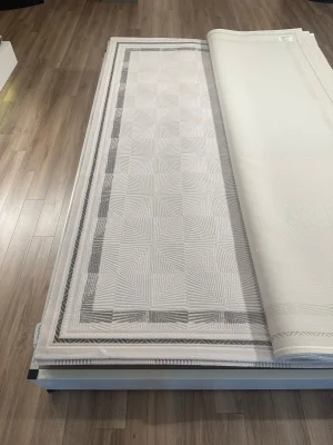 Destan Halı Glow Robot Süpürgeye Uygun Modern Desenli Kolay Temizlenebilir Salon Halısı 3468C Krem  Gri