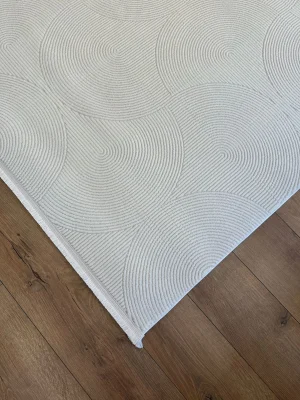 Destan Halı Havana İnce Yapılı ve Modren Hav Toz Vermez Kolay Temizlenebilir Makine Halısı F1014 Krem