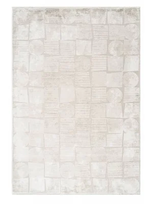 Destan Halı Luster Robot Süpürgeye Uygun Modern Desenli Kolay Temizlenebilir Salon Halısı 3503A BEJ