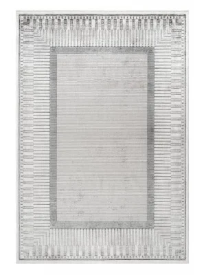 Destan Halı Luster Robot Süpürgeye Uygun Modern Desenli Kolay Temizlenebilir Salon Halısı A3501B GRİ