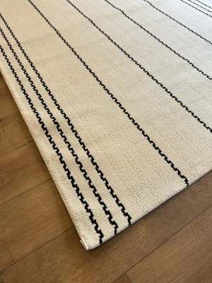 Destan Halı Odense Robot Süpürgeye Uygun Modern Desenli Kolay Temizlenebilir Salon Halısı A2061C KREM SİYAH