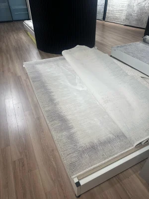 Destan Halı Passages Robot Süpürgeye Uygun Modern Desenli Kolay Temizlenebilir Salon Halısı 3490E Gri Vizon