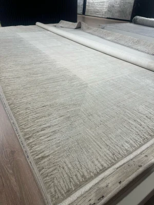 Destan Halı Passages Robot Süpürgeye Uygun Modern Desenli Kolay Temizlenebilir Salon Halısı 3491B Bej Vizon