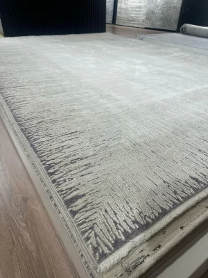 Destan Halı Passages Robot Süpürgeye Uygun Modern Desenli Kolay Temizlenebilir Salon Halısı 3491E Gri Vizon