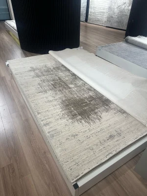 Destan Halı Passages Robot Süpürgeye Uygun Modern Desenli Kolay Temizlenebilir Salon Halısı 3493D Kahve