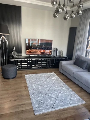 Destan Halı Saten Bambu Kaymaz Yıkanabilir İnce Dokuma Halı 08