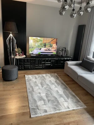 Destan Halı Saten Bambu Kaymaz Yıkanabilir İnce Dokuma Halı 16