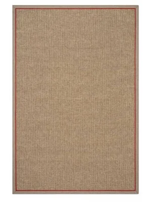 Destan Halı Signature Bordure Modern Desenli Kolay Temizlenebilir Salon Halısı B3622F NATUREL BORDÜR VİZON KIRMIZI