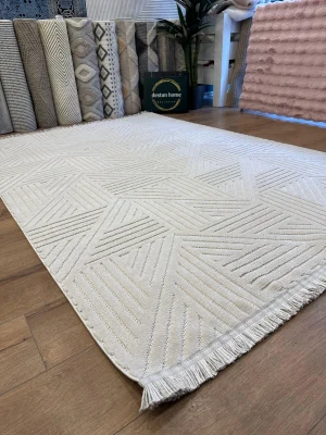 Destan Halı Tokyo 03 Bej Modern İskandinav Hav Toz Vermez Etnik Modern Makine Halısı