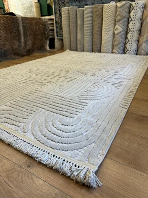 Destan Halı Tokyo Gri Modern İskandinav Hav Toz Vermez Etnik Modern Makine Halısı