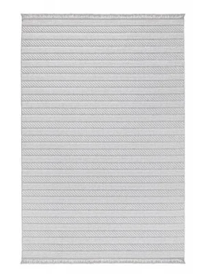 Destan Halı Urban Luxe Robot Modern Desenli Kolay Temizlenebilir Salon Halısı A24004B KREM GRİ