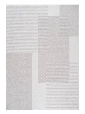 Destan Halı Urban Luxe Robot Modern Desenli Kolay Temizlenebilir Salon Halısı A2404D KREM GRİ