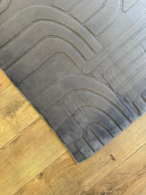 İnce Tüylü Ultra Yumuşak Puffy Peluş Antialerjik Halı Antrasit