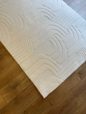 İnce Tüylü Ultra Yumuşak Puffy Peluş Antialerjik Halı Beyaz